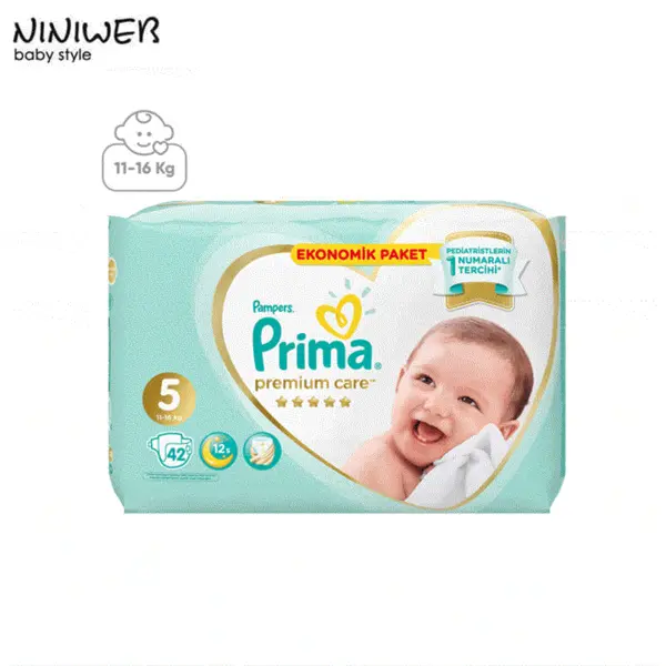 پوشک پریما پمپرز سفید ضد حساسیت سایز 5 تعداد 42 عددی - 4