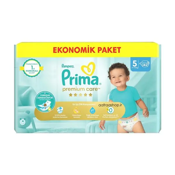 پوشک پریما لهستان سایز 5 بسته 42 عددی - 4