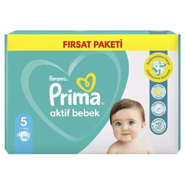 پوشک پریما سایز ترک 5 بسته 46 تایی - 4