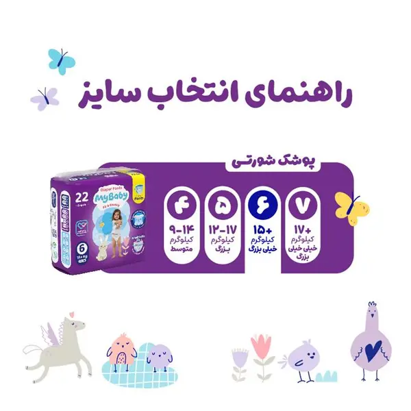 پوشک مای بیبی مدل پول آپ (شورتی) مدل کانال دار سایز 6 بسته 22 عددی - 3