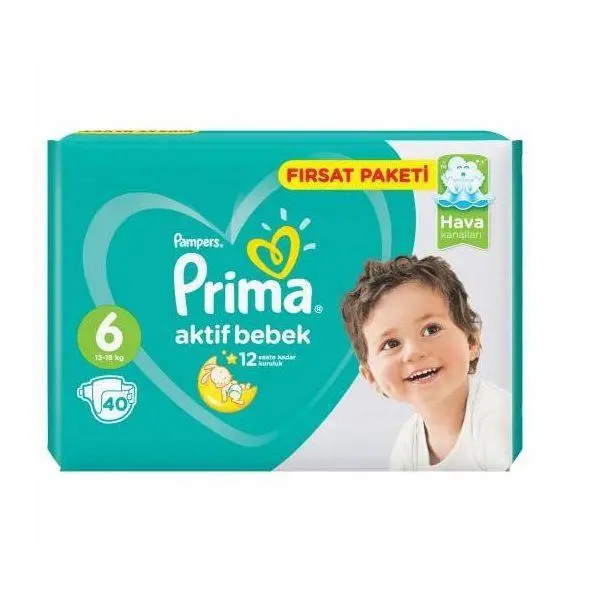 پوشک پریما ترک سایز 6 بسته 40 تایی - 2