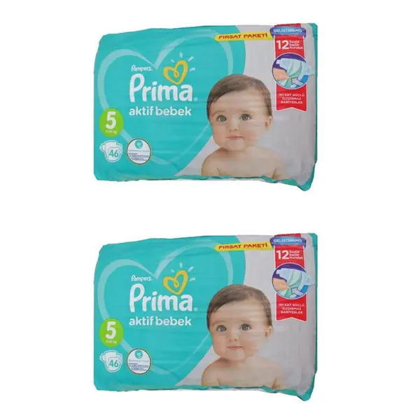 پوشک پریما مدل Aktif سایز 5 بسته 46 عددی مجموعه 2 عددی - 2