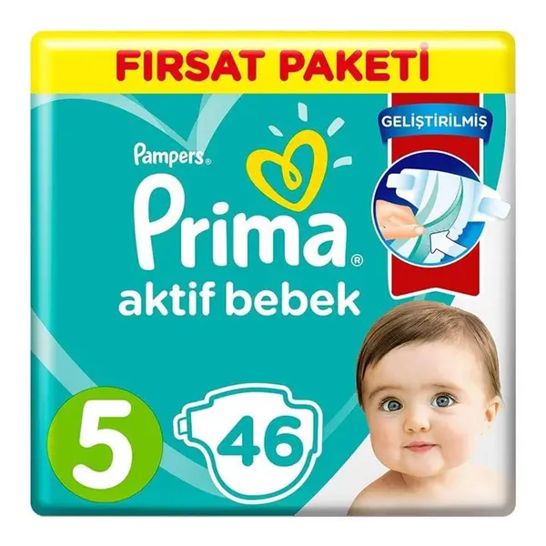 پوشک پریما مدل Aktif سایز 5 بسته 46 عددی مجموعه 2 عددی - 4