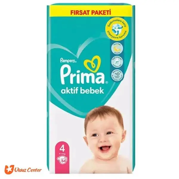 پوشک کودک پریما ترک مدل Aktif bebek چسبی سایز 4 بسته 54 عددی - 3