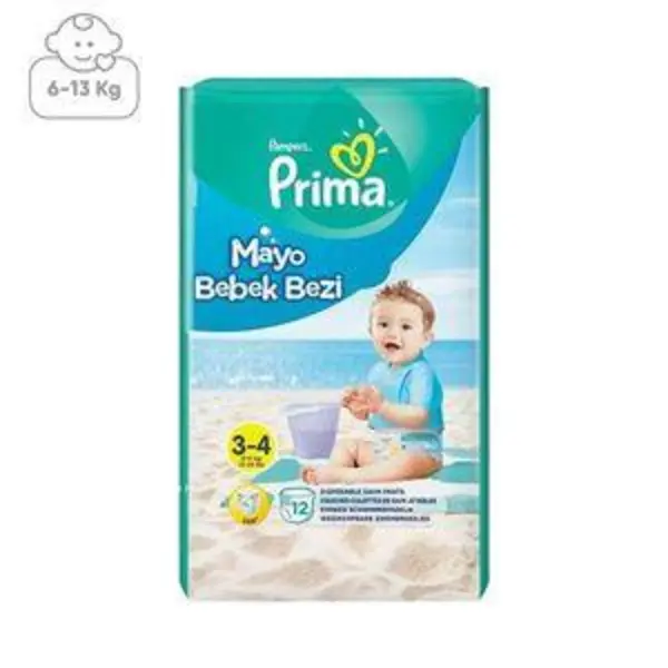 پوشک استخری  پریما مدل bebek سایز 3 بسته 12 عددی - 3