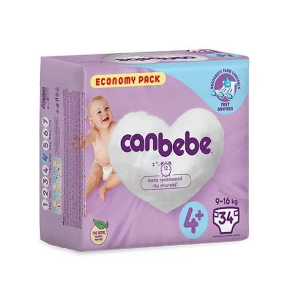 پوشک بچه جان ببه canbebe سایز +4 (34 عددی) - 2