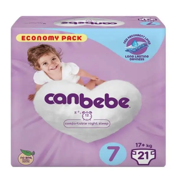 پوشک جان به به (Canbebe) سایز 7 بسته 21 عددی یاسی - 6