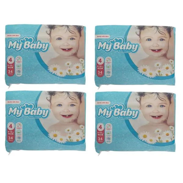 پوشک کودک مای بیبی مدل Max Care سایز 4 چهار بسته 34 عددی - 2