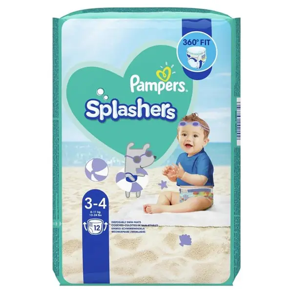 پوشک استخری پمپرز Pampers سایز 3-4 بسته 12 عددی مناسب 6 تا 11 کیلو - 3