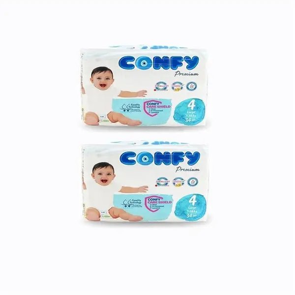 پوشک بچه کانفی مدل permium سایز 4 دو بسته 34 عددی - 2