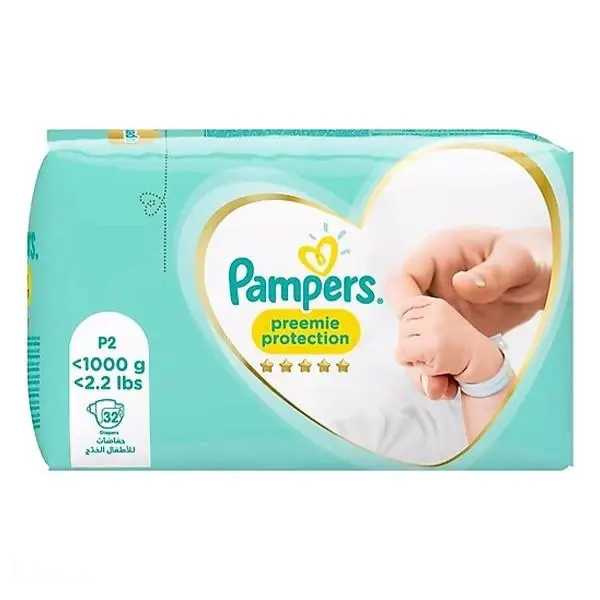 پوشک بچه پمپرز مدل Preemie protection سایز 0 بسته 32 عددی - 2