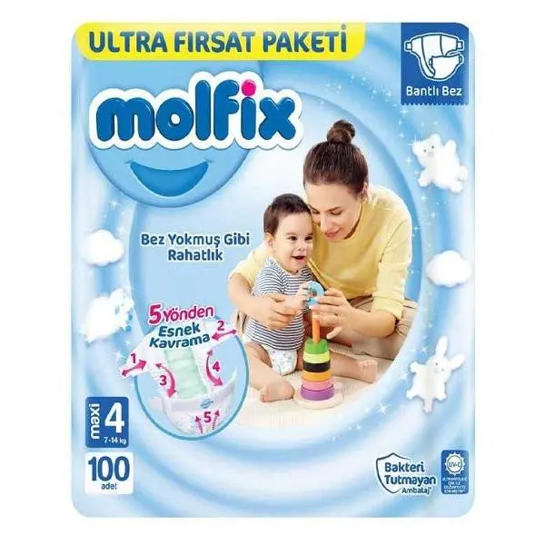 پوشک کودک مولفیکس مدل Ultra Firsat paketi سایز 4 بسته 100 عددی - 2