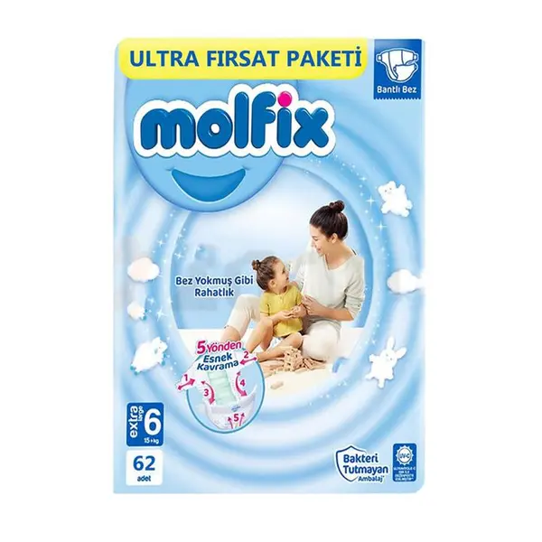 پوشک کودک مولفیکس مدل Ultra Firsat paketi سایز 6 بسته 62 عددی - 2