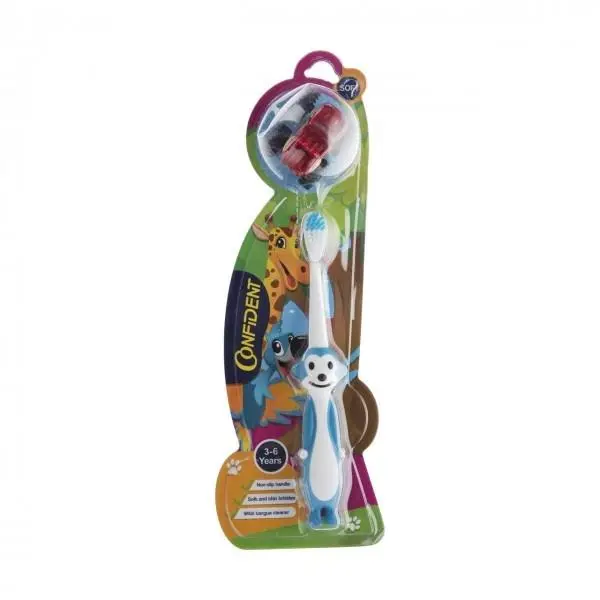 مسواک کودک کانفیدنت مدل Tiny Monkey با برس نرم - 5