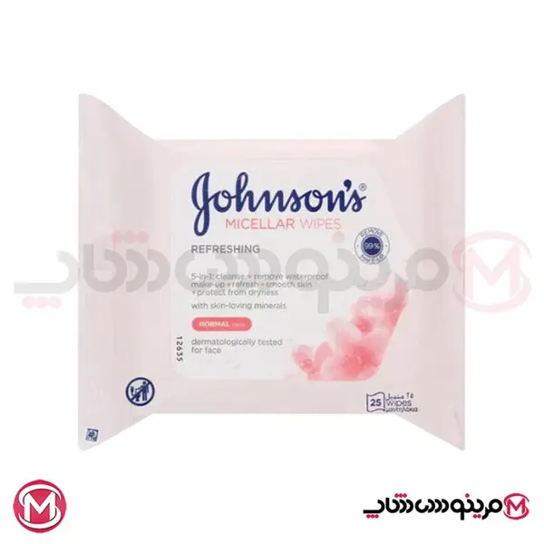 دستمال مرطوب کودک جانسون حاوی عصاره عسل و چای سبز 25 عددی - 2