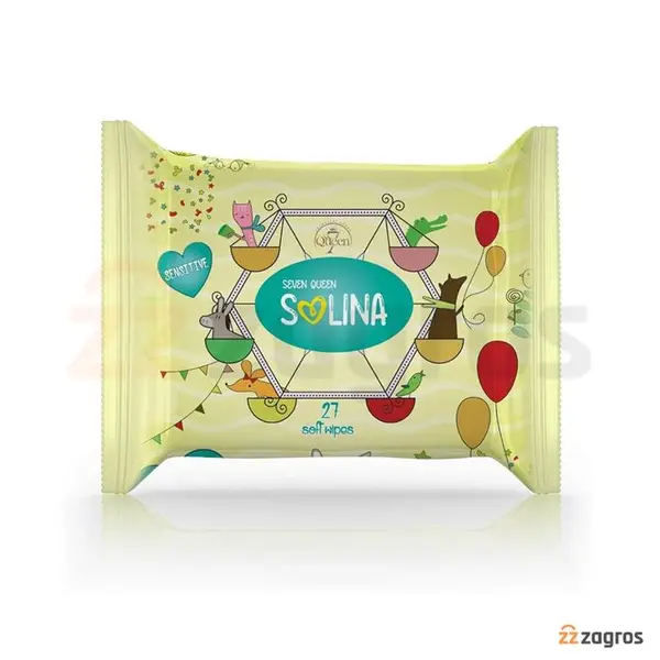 دستمال مرطوب کودک سون کوئین مدل سولینا بسته 27 عددی - 6