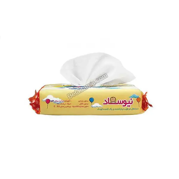 دستمال مرطوب نرم کننده کودک نیوساد مدل آسمان بسته 64 عددی - 6