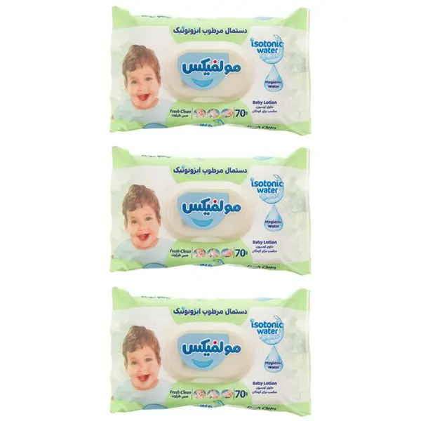 دستمال مرطوب کودک مولفیکس مدل ایزوتونیک بسته 70 عددی - 4