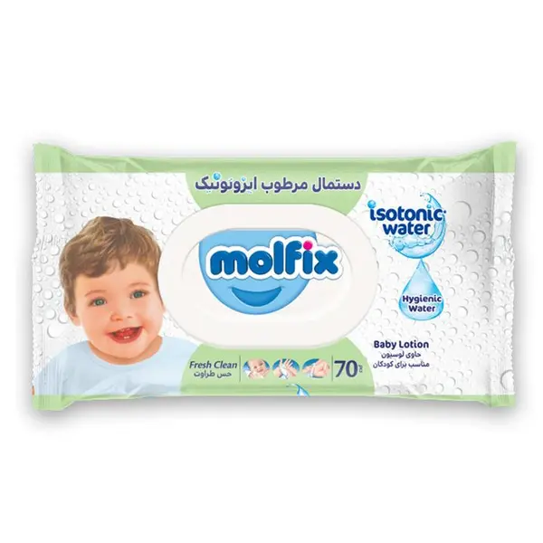 دستمال مرطوب کودک مولفیکس مدل ایزوتونیک بسته 70 عددی - 3