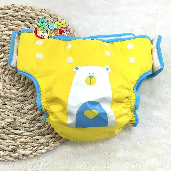 شورت آموزشی کودک وی کر مدل دکمه دار طرح bear boy کد U808 - 3