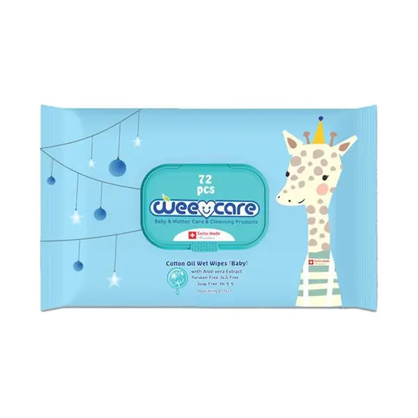 دستمال مرطوب کودک وی کر مدل Cotton  Almond Oil بسته 72 عددی مجموعه 2 عددی - 2