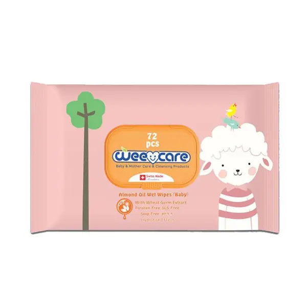 دستمال مرطوب کودک وی کر مدل Cotton  Almond Oil بسته 72 عددی مجموعه 2 عددی - 3