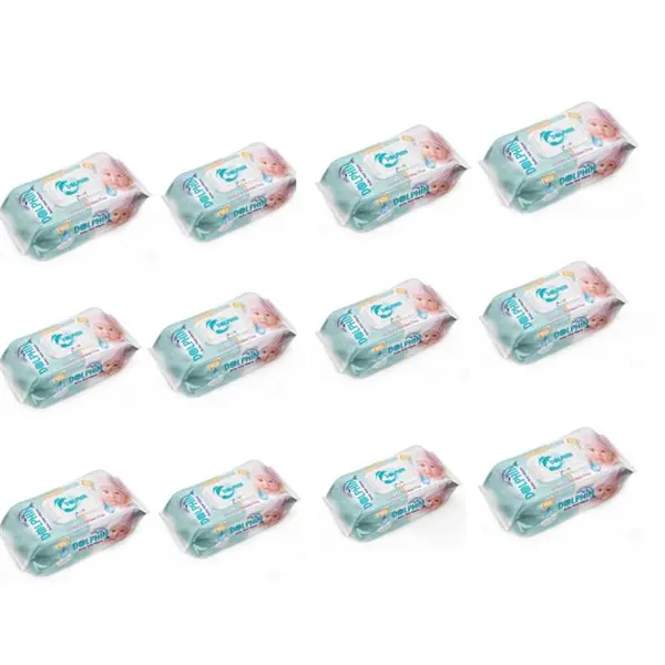 دستمال مرطوب کودک دلفین مدل eco4 بسته 120 عددی مجموعه 12 عددی - 2