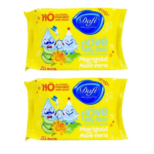 دستمال مرطوب کودک دافی مدل I Love My Skin مجموعه 2 عددی - 3