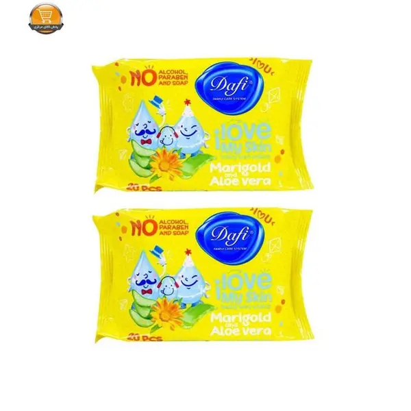 دستمال مرطوب کودک دافی مدل I Love My Skin مجموعه 2 عددی