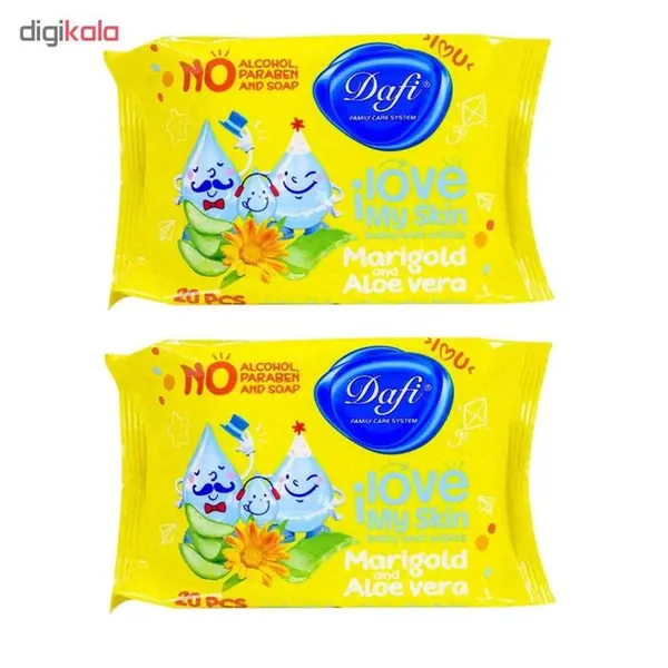 دستمال مرطوب کودک دافی مدل I Love My Skin مجموعه 2 عددی - 2