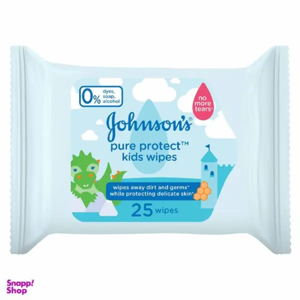 دستمال مرطوب کودک جانسون مدل pure protect بسته 25 عددی - 4