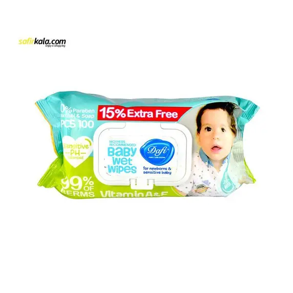 دستمال مرطوب کودک دافی مدل sb100 بسته 100 عددی - 4