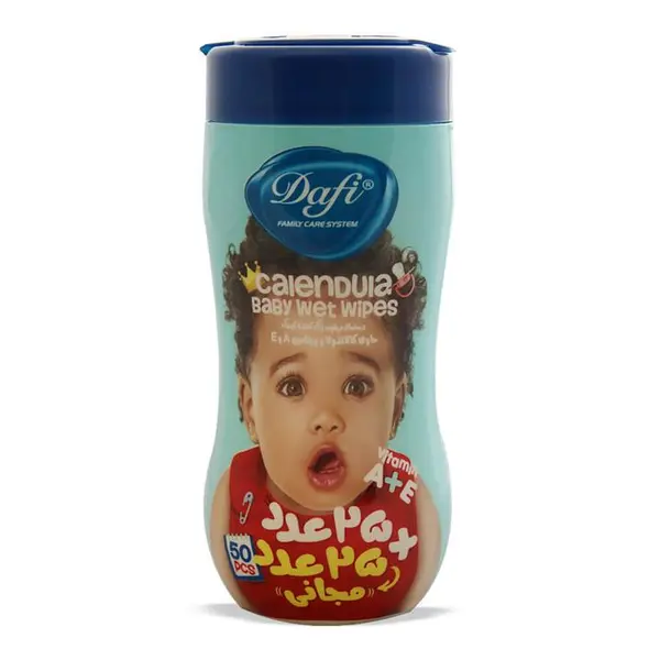 دستمال مرطوب کودک دافی مدل Sensitive بسته 50 عددی