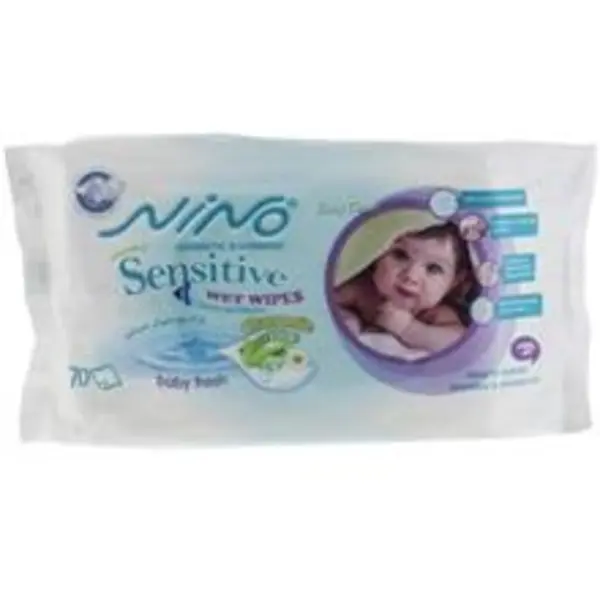 دستمال مرطوب کودک نینو مدل Sensitive  - بسته 70 عددی - 3