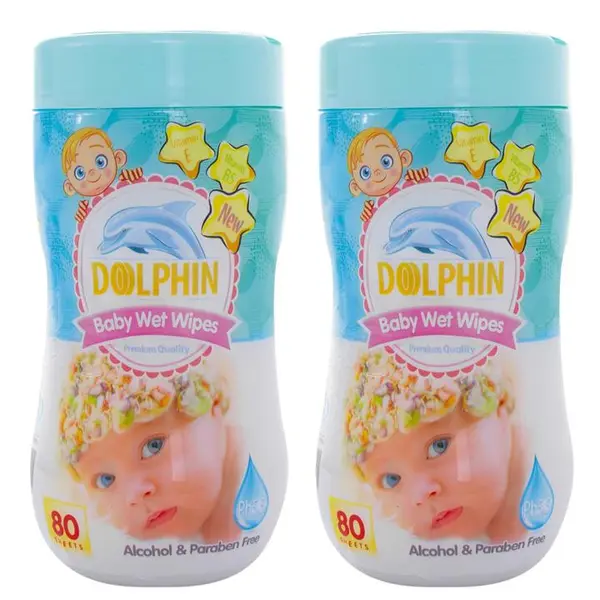 دستمال مرطوب کودک دلفین مدل super soft بسته 120 عددی - 2