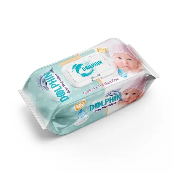 دستمال مرطوب کودک دلفین مدل super soft بسته 120 عددی - 3