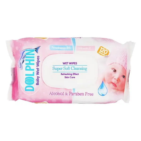 دستمال مرطوب کودک دلفین مدل super soft بسته 120 عددی - 5