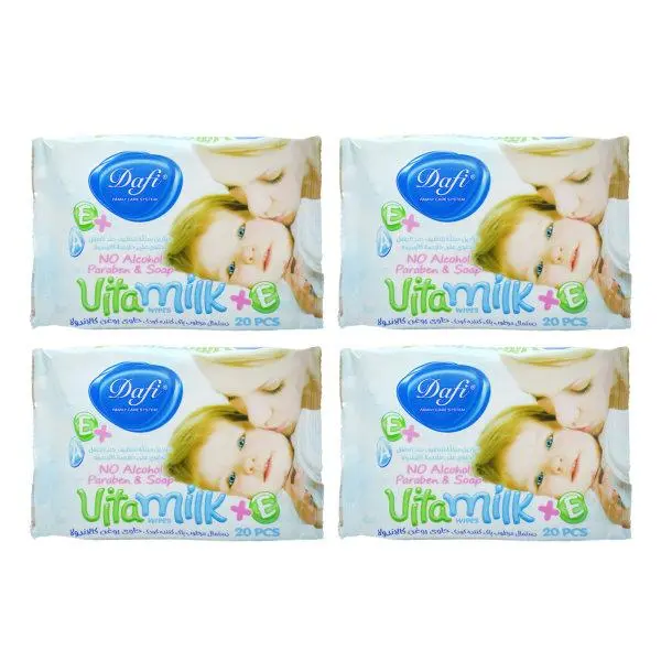 دستمال مرطوب کودک دافی مدل vita milk مجموعه 4 عددی - 6