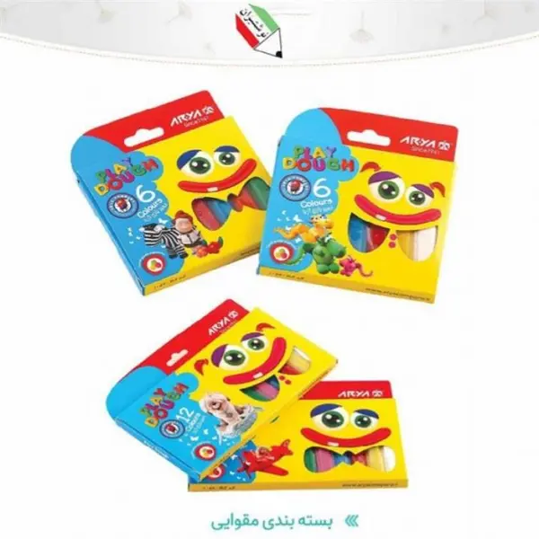 خمیر 6 رنگ جعبه مقوایی آریا - 5