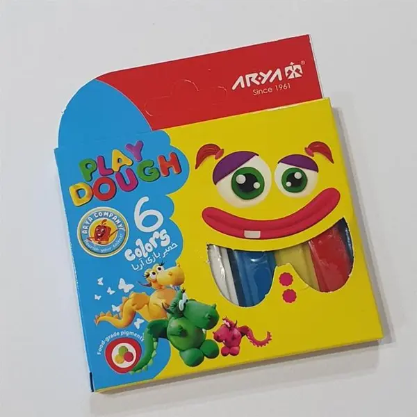 خمیر 6 رنگ جعبه مقوایی آریا - 3