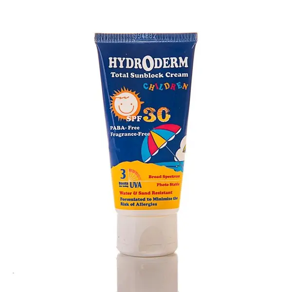 کرم ضد آفتاب کودکان هیدرودرم مدل Children SPF30 حجم 50 میلی لیتر Hydroderm Children SPF30 Total Sunblock Cream SPF30 50ml