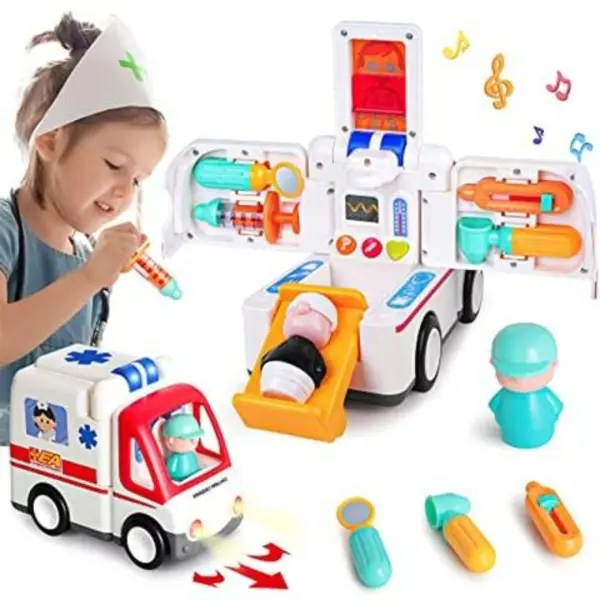 ماشین آمبولانس اسباب بازی با تجهیزات هولی تویز hulie toys کد A9997 - 2