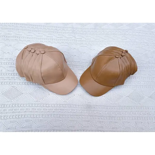 کلاه بیسبالی چرم ساده دخترانه وپسرانه کد 396