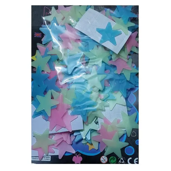 استیکر دیواری کودک طرح ستاره مدل شب تاب کد 4CS بسته 200 عددی - 2