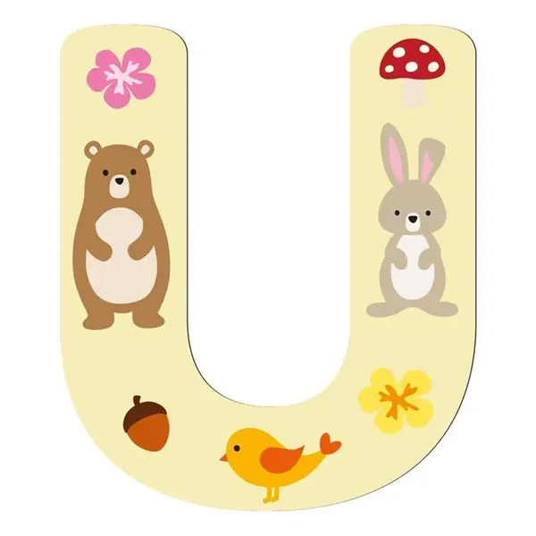 استیکر چوبی کودک باروچین مدل حرف انگلیسی U کد 8020 - 2