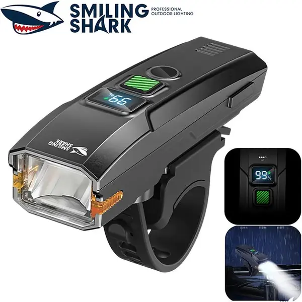 چراغ هوشمند دوچرخه اسمایلینگ شارک Smiling Shark QXD435 شارژی و ضدآب با بوق هشدار و کنترل خودکار نور - 2