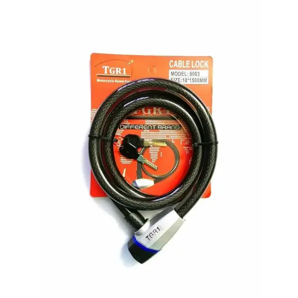 قفل کابلی سیم بکسلی موتور و دوچرخه TGR1 سایز ۱۸ - 2
