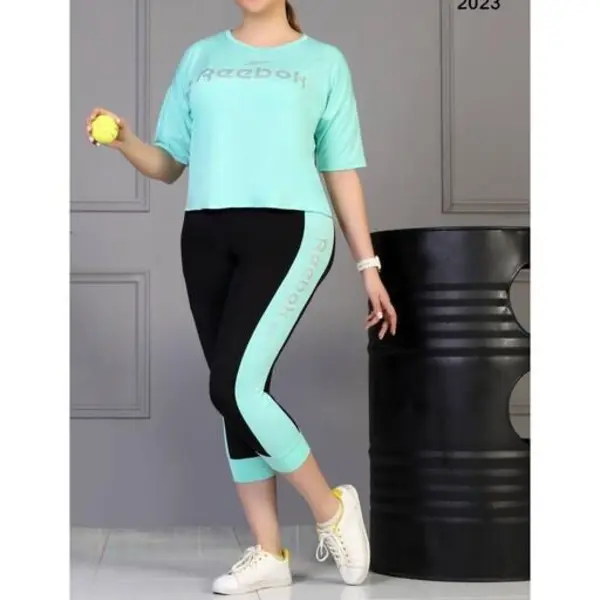ست ورزشی زنانه باشگاهی شلوار و تیشرت فری سایز مارتاشاپ - 2