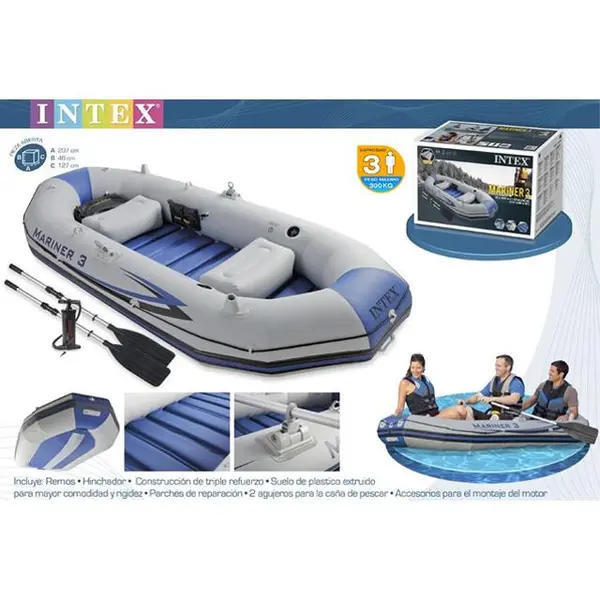 قایق بادی مارینر 3 نفره کف فایبر گلاس اینتکس مدل intex-68373 - 4
