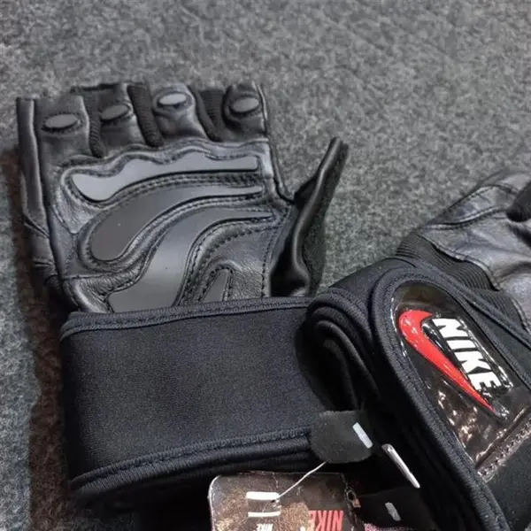دستکش بدنسازی مچ دار چرمی نایک nike کد 01 - 2